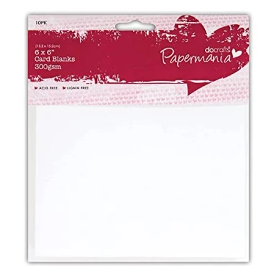 Imagen de Papermania Juego de Tarjetas y Sobres (10 Unidades, 15 x cm, 300 g/m2), Color Blanco