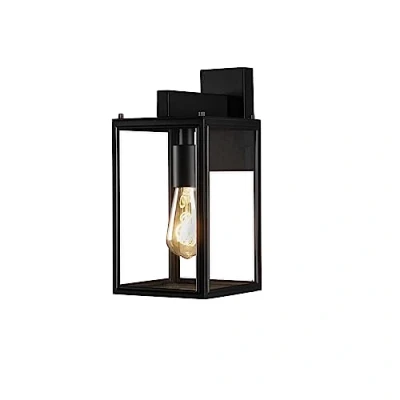 Imagen de Konstsmide Carpi 7352 750 Lámpara de pared (E27, acero y cristal transparente), color negro