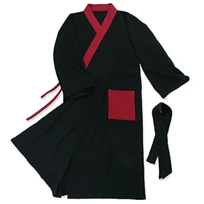 Imagen de un brand Kimono japonés para hombre, bata de algodón gasa doble, ropa zen talla grande, taoísta (talla XL, B2)