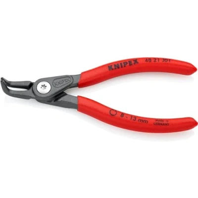 Imagen de Knipex Alicate de precisión para arandelas interiores en taladros gris atramentado, recubiertos plástico antideslizante 130 mm (cartulina autoservicio/blíster) 48 21 J01 SB