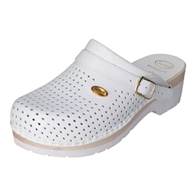 Imagen de Scholl Clog Supercomfort, Zapatos Profesionales, Unisex adulto, Blanco, 38 EU