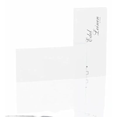 Imagen de Rössler 2051705002 Dl Royal Juego de Tarjetas Lino con Bordes En Relieve, Color Blanco