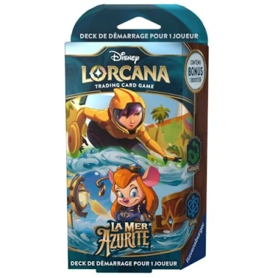 Imagen de Ravensburger Disney Lorcana TCG: Deck preconstruido para 1 Jugador La Mer Azurite Esmeralda &amp; Zafiro, a Partir de 8 Años