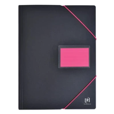 Imagen de OXFORD Lot de 10 Protège Documents Students A4 200 vues / 100 Pochettes Couverture Polypro Bicolore Noir/Rose