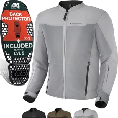 Imagen de SHIMA OPENAIR Chaqueta Moto Hombre Ligera y Transpirable Cazadora Mesh de Verano con CE Espalda, Hombros, Codos Protecciones, Ajuste la Anchura (Gris, L)