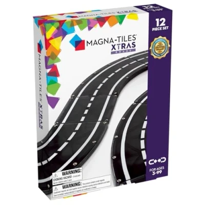 Imagen de MAGNA TILES XTRAS: Roads Juego de construcción magnética 12 piezas, la marca original