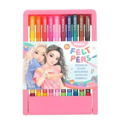 Imagen de Depesche 13334 TOPModel Juego, 10 rotuladores Dobles en Estuche, Pincel y Punta mágica para Cambiar de Color, Multicolor, One Size