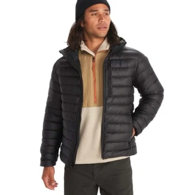 Imagen de Marmot Hombre Highlander Hoody, Chaqueta de plumón ligera, parka impermeable, abrigo invierno cálido resistente a la lluvia, Black, XXL