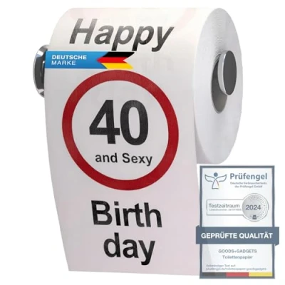 Imagen de Papel higiénico divertido para cumpleaños Artículos de regalo (40 cumpleaños)