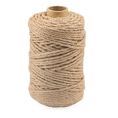 Imagen de KEILEOHO cuerda de cáñamo 100 m x 4 mm, yute, trenzada, yute natural para rascar, tirón guerra, cordel equipaje