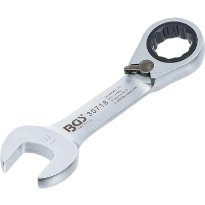 Imagen de BGS 30718 Llave combinada corta con carraca reversible 18 mm