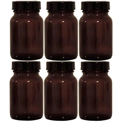 Imagen de mikken Juego de vasos farmacia marrón, incluye tapón rosca y etiquetas, fabricado en Alemania (6 x 250 ml)