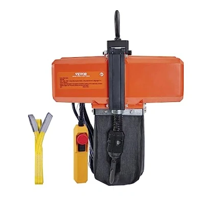 Imagen de VEVOR Polipasto Eléctrico de Cadena 580W Capacidad Carga 499kg Altura Máxima Elevación 4,5m Grúa Puente Monofásico con G100 Control Remoto Cable 3m para Garaje, Taller, Hotel