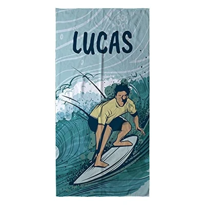 Imagen de LolaPix Toalla Personalizada. Regalos Personalizados. de Playa. Personalizada con Nombre. Varios diseños. Surf
