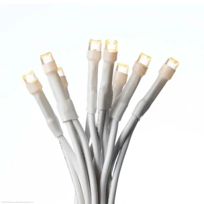 Imagen de Hellum Cadena de 35 luces LED para interior con enchufe y ledes color blanco cálido, cable blanco, 5,1 m longitud por debajo 59 lm 151688