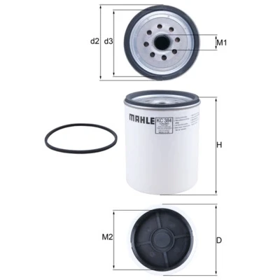 Imagen de MAHLE ORIGINAL KC 384D Filtro Combustible enroscable VOLVO: FH, FM, FE, RENAULT TRUCKS: Premium 2, Midlum