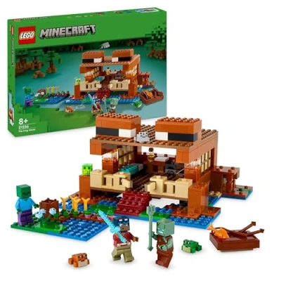 Imagen de Lego Minecraft La Casa Rana, Juguete de Construcción con Figuras Criaturas Animales del Videojuego, Personaje: Zombie y Explorador, Regalo para Niñas Niños 8 años o Más 21256