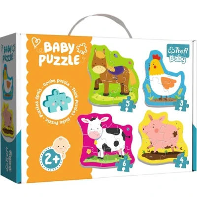 Imagen de Trefl 4 Rompecabezas, de 2 a 5 Elementos, Animales Cuentos Hadas Bebés y Ositos Peluche, Diversión para Niños Partir Años Puzzle, Color babies and the bear, en la granja (36127)