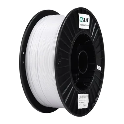 Imagen de eSUN Filamento PETG 1.75mm, Impresora 3D PETG, Precisión Dimensional +/ 0.05mm, 2.5KG Carrete para de Impresión 3D, Blanco Sólido