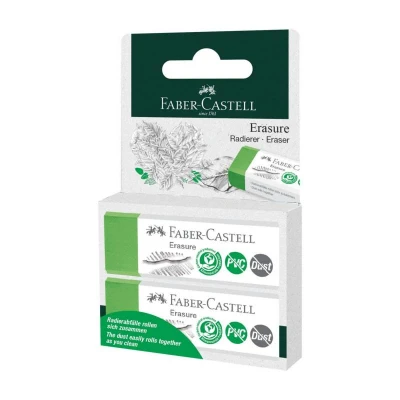 Imagen de Goma de borrar verde libre PVC dust free eco blíster 2