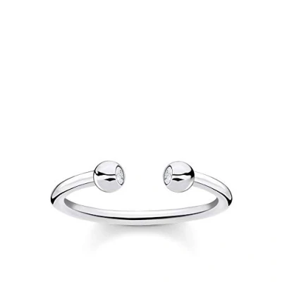 Imagen de Thomas Sabo Anillo bolas con piedras plata de ley 925 TR2319 051 14 48