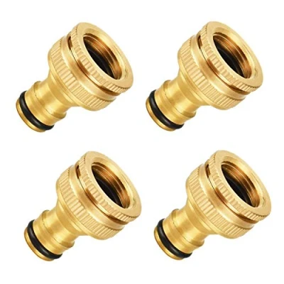 Imagen de KJLEEN 4pcs Adaptador Grifo Manguera Conector de para Latón Roscado Hembra 3/4 y 1/2 Pulgadas Jardin Exterior 19mm 25mm Roscada