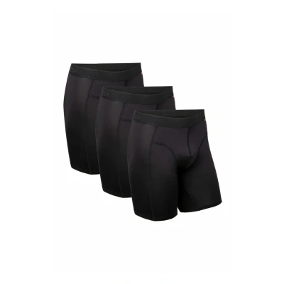 Imagen de DANISH ENDURANCE Calzoncillos Hombre Boxer Deportivos, Ajustados y Transpirables, Pack de 3, Negro Pierna Larga, L