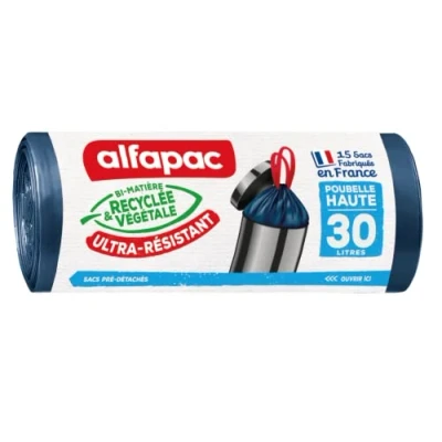 Imagen de Alfapac 15 bolsas de basura ultra resistentes para alta 30 l