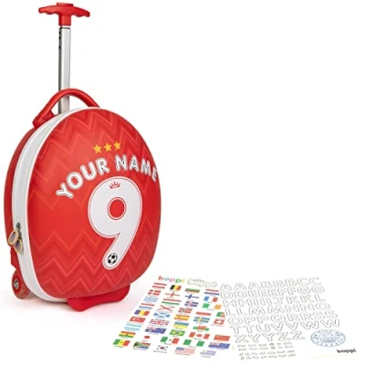 Imagen de boppi Tiny Trekker Maleta Trolley Infantil Equipaje Cabina 2 Ruedas 17 litros Fútbol Rojo (con Pegatinas)