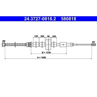 Imagen de ATE 24.3727 0818.2 Cable de Freno Mano 1656 PEUGEOT: 306 Hatchback, Berlina