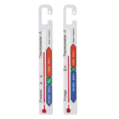 Imagen de Paquete de 2 termómetros para frigorífico y congelador con zonas temperatura seguras refrigerador codificadas por colores, ideal nevera