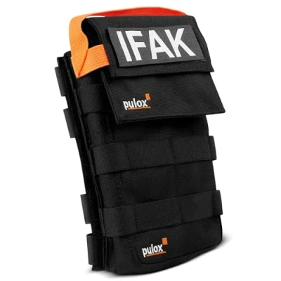 Imagen de Pulox IFAK Pouch Bolsa de Primeros Auxilios táctica Compatible con Molle vacía, Rip Away Kit Trauma Velcro para Utensilios médicos