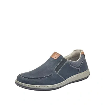 Imagen de Rieker 17360, Mocasines Hombre, Azul (Pazifik/Amaretto/Navy), 41 EU X Ancho