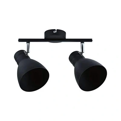 Imagen de Paulmann 66760 Davy Foco de 2 focos máx. x 20 W lámpara Techo Negro Metal E27, unidades