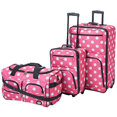 Imagen de Rockland Juego de Maletas, Pink Dot (Rosa) F165 PINKDOT