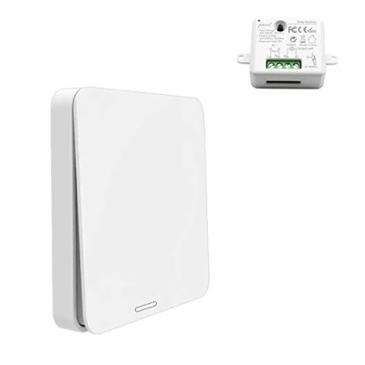 Imagen de Kit de Interruptor Luces Inalámbricas, LoraTap Mando a Distancia Sin Batería, 2500W Receptor Relevo, Control Remoto Hasta 200m para Casa Iluminación y Electrodomésticos