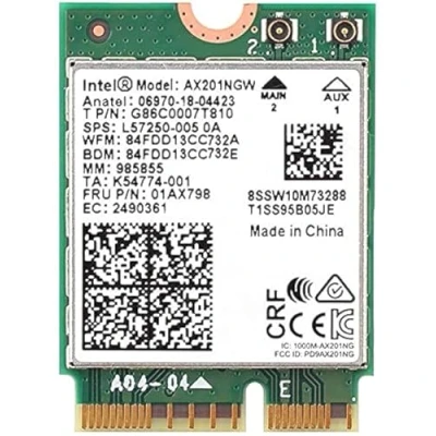 Imagen de Intel AX201NGW Tarjeta inalámbrica Wi Fi 6 AX201 Bluetooth 5.1 2.4 GHz 5 M.2 2230 Gbps Banda dual (renovado)