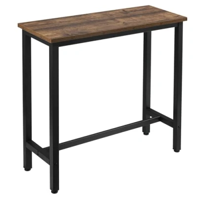 Imagen de WOLTU Mesa de Bar Bistro Comedor Alta con Estructura Metal, MDF, 100x40x100cm (WxDxH) Madera Vintage BT33hov