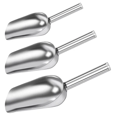 Imagen de Vesaneae 3 x Palas de Acero Inoxidable para hornear/Pesar/Llenar, Cuchara Grano y Harina, Hielo, Pala Cucharón Cocina, Bar, Bufé, Fiestas, Mascota Multiusos