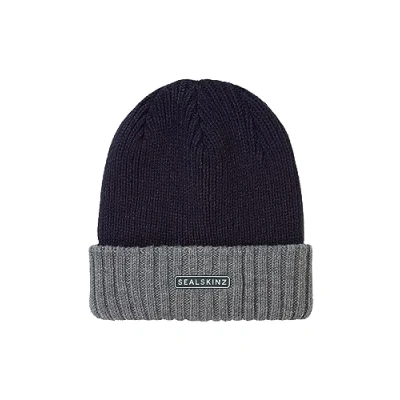 Imagen de SEALSKINZ Bacton Gorro, Azul Marino/Gris, L/XL Unisex