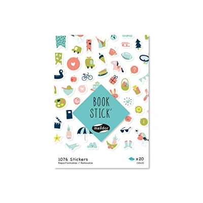 Imagen de Maildor AE195C Un book Stick gommettes 20 planches 10,5x16 cm, motif assortis Journal (1076 gommettes)
