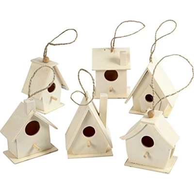 Imagen de Casa para pájaros, 7 cm, álamo, 6 colores surtidos.