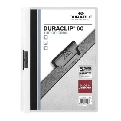 Imagen de Durable 220902 Carpeta con clip Duraclip Original 60 (para 1 hojas A4), 25 piezas, blanco