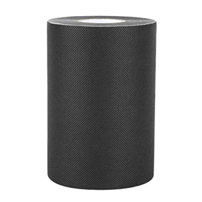 Imagen de Jenngaoo Cinta de Césped Artificial, 15cm x 10m Costura Sintética Autoadhesiva para Unión Fijación Alfombra Verde, Falso Conexión(Negro)