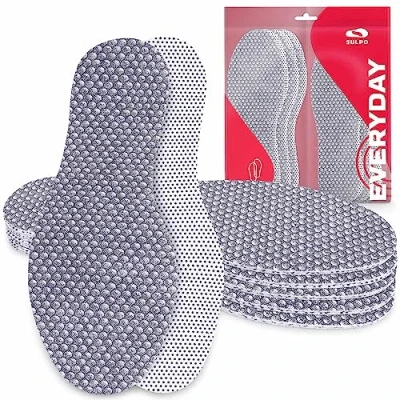 Imagen de SULPO 6 pares de plantillas para zapatos delgadas con aroma a limón, frescas neutralizar el olor y las bacterias, hombres mujeres, tallas 36 48