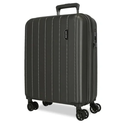 Imagen de MOVOM Wood Maleta de cabina, Rígida ABS Cierre TSA, 4 Ruedas Dobles, Equipaje Mano, Color Antracita, 55 cm