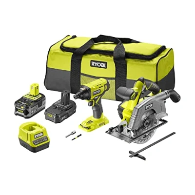 Imagen de RYOBI Duo ONE + 18 V: llave de impacto y sierra circular, 1 batería 5,0 Ah, 2,0 cargador, R18CSPID2 252S