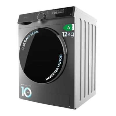 Imagen de Cecotec Lavadora 12 Kg Bolero DressCode 121000 Steel A Essential, 1400 rpm máximas Regulables, 2000 W, Certificación WoolMark, Motor Inverter Plus, 14 Programas,Spa Care, Delay Start