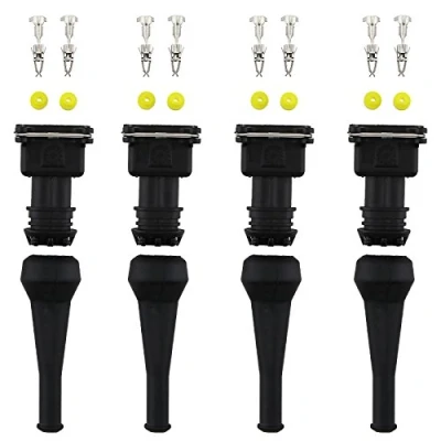Imagen de D2D 4 conectores de inyector combustible EV1 impermeables 2 vías cableado enchufe kit arnés para coche