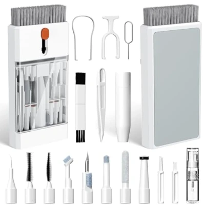 Imagen de 22 en 1 Keyboard Cleaning Brush Kit Cepillo Limpiador de Teclado Herramienta Limpieza Auriculares Extractor Teclas Multifunción Polvo para Laptop Auriculares, Blanco Marfil